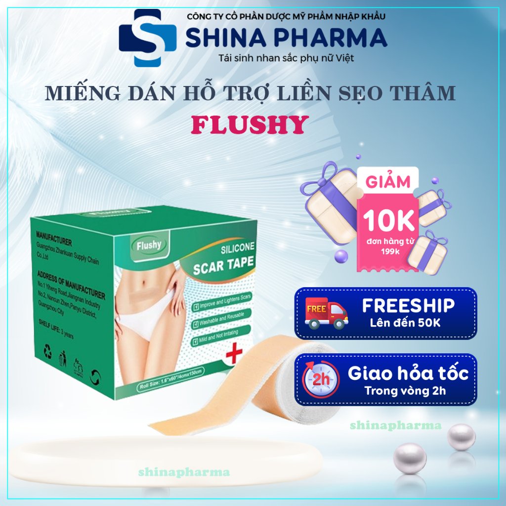 Miếng Dán Liền Sẹo Flushy Scar Tape - Miếng Dán Flushy Thảo Dược Hỗ Trợ Làm Mờ Da Sẹo, Phục Hồi Da