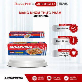 Màng nhôm bọc thực phẩm Annapurna, 45cm x 5kg, 100% Nhôm không tạp chất, Đạt chuẩn FDA của Mỹ  - Moriitalia Vietnam