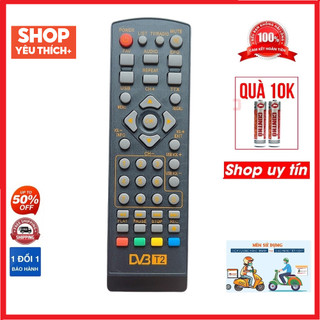 Điều khiển remote từ xa dùng cho đầu thu kỹ thuật số DVB-T2-tặng kèm pin-đầu bấm đầu thu kỹ thuật số DVB-T2