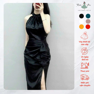 Đầm body phi cổ yếm thiết kế, Váy Body Sexy Trung Niên Tặng Mẹ Bigsize Mã Body B32 Làm, quà tặng cao cấp