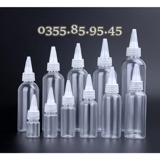 Chai nhựa nắp nhọn 5ml / 10ml / 15ml / 20ml / 30ml / 50ml / 80ml/ 100ml - Chai lọ chiết mỹ phẩm, chiết mực, spa, du lịch
