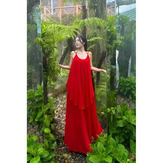 [FREESIZE] Đầm Maxi Yếm 2 Tầng - Nhà Lỳ Có Maxi