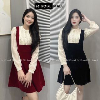 Đầm Dự Tiệc Thiết Kế MiSoul Mall, Váy Nhung Bigsize Phối Ren Tay Voan Cúc Đính Đá Sang Trọng , Thanh Lịch 122