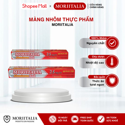 Màng Nhôm Thực Phẩm Moriitalia Chuyên Dùng Để Nướng, Bảo Quản Thực Phẩm, 100% Nhôm Nguyên Chất