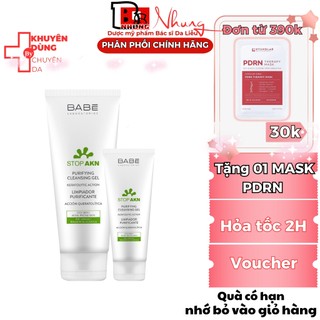 Sữa rửa mặt BABE Stop Akn Purifying Cleansing gel cho da dầu mụn 200ml