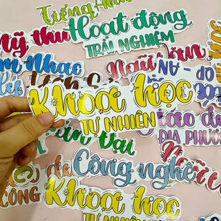 Nhãn vở môn học bóc dán sticker decor góc học tập bì vở cấp 2 cấp 3 tiện lợi