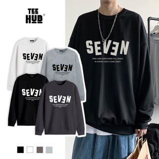 Sweater nỉ dài tay Unisex TEEHUB Seven nỉ bông Ulzzang cặp đôi nam nữ form rộng oversize Hàn Quốc