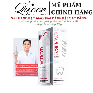 Kem đánh răng gaolibai 120g, gel nano bạc đánh bay mảng bám cao răng ố vàng và giúp trắng răng hơi thở thơm mát