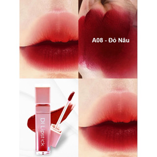 [11.11 MUA 2 TẶNG 1] A08- Đỏ Nâu Son DI Cosmetic Lì Môi Không Chì Chính Hãng
