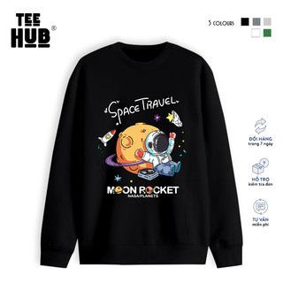 Sweater nỉ dài tay Unisex TEEHUB Space Travel nỉ bông Ulzzang cặp đôi nam nữ form rộng oversized