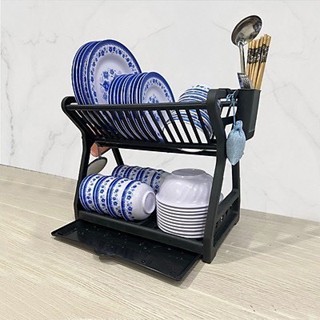 Kệ úp chén, kệ đễ bát đĩa, kệ úp ly đa năng có ống đũa, móc treo LH-3639 với thanh INOX chịu lực