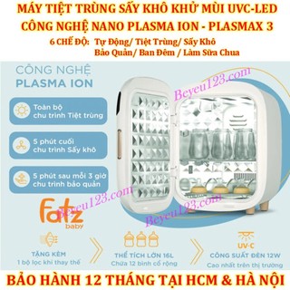 (PLASMAX 3) Máy tiệt trùng sấy khô UVC-LED công nghệ Nano Plasma Ion 6 Chế độ Fatzbaby FB4792TN, Fatz SUPER 1 - FB4700M