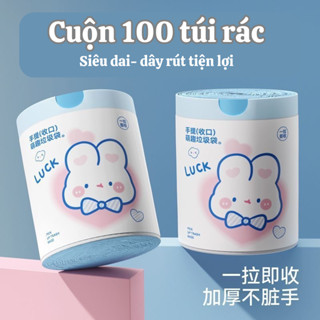 Túi đựng rác có dây rút size 45x50cm, cuộn 100 túi, chịu nhiệt tốt