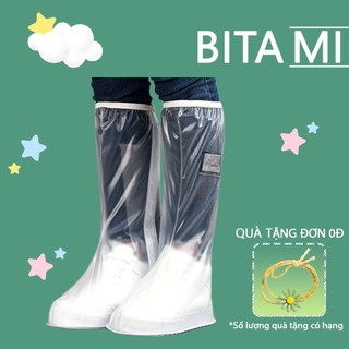 Ủng đi mưa thông minh chống nước, bọc giày đi mưa dành cho nam và nữ, chống trượt cổ cao, có khóa kéo ôm chân