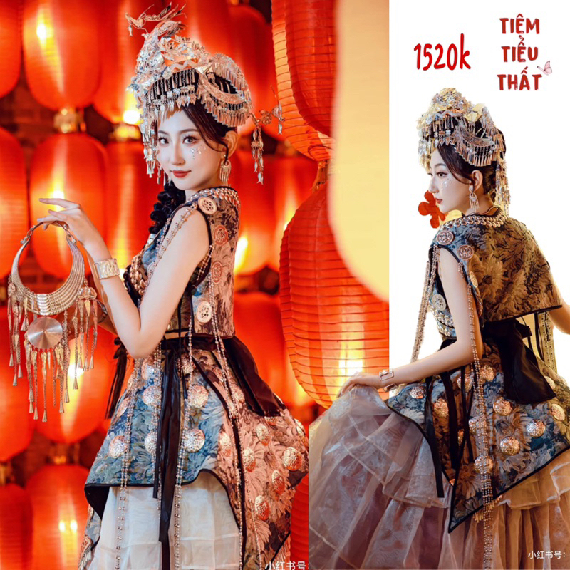 Trang phục miêu cương miêu tộc cao cấp mẫu mới ( sẵn )