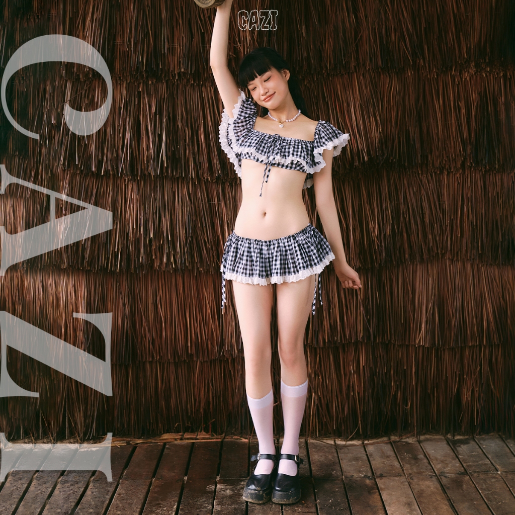 Cazi Keelin Skirt - Quần bikini bèo phối ren