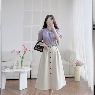 Chân Váy Chữ A Phối Ly Tạo Độ Bồng Bềnh Che Khuyết Điểm, Mã CV139