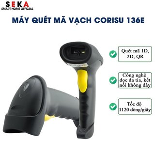 Máy bắn mã vạch bluetooth corisu 2d, máy quét mã vạch không dây, quét mã vạch đa tia mã 1d, mã qr siêu nhạy