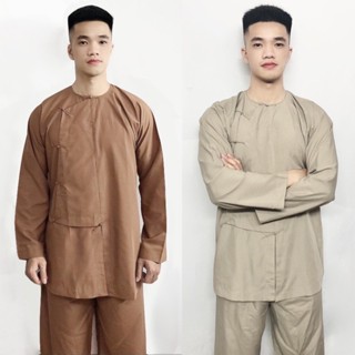  BỘ ĐỒ LAM ĐI CHÙA # MẪU VẠT HÒ PHẬT TỬ - DÀNH CHO NAM - VẢI KATE MỀM 