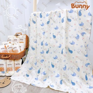 Khăn tắm cho bé Mingo Bunny xô Muslin 2 lớp sợi tre đa năng làm khăn tắm, khăn quấn, chăn mỏng kích thước 100x100cm