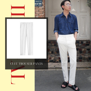 ILLÉGAL - Quần Tây Ống Suông Gấu Lơ Vê Màu Trắng - WHITE CUFF TROUSER PANTS