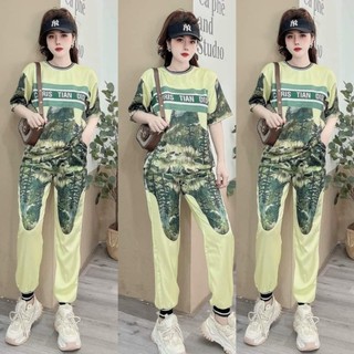 Đồ Bộ Thời Trang Form Rộng Phối Họa Tiết Thun Cotton Thái Shop Cao Kiều Tiên Đủ Size