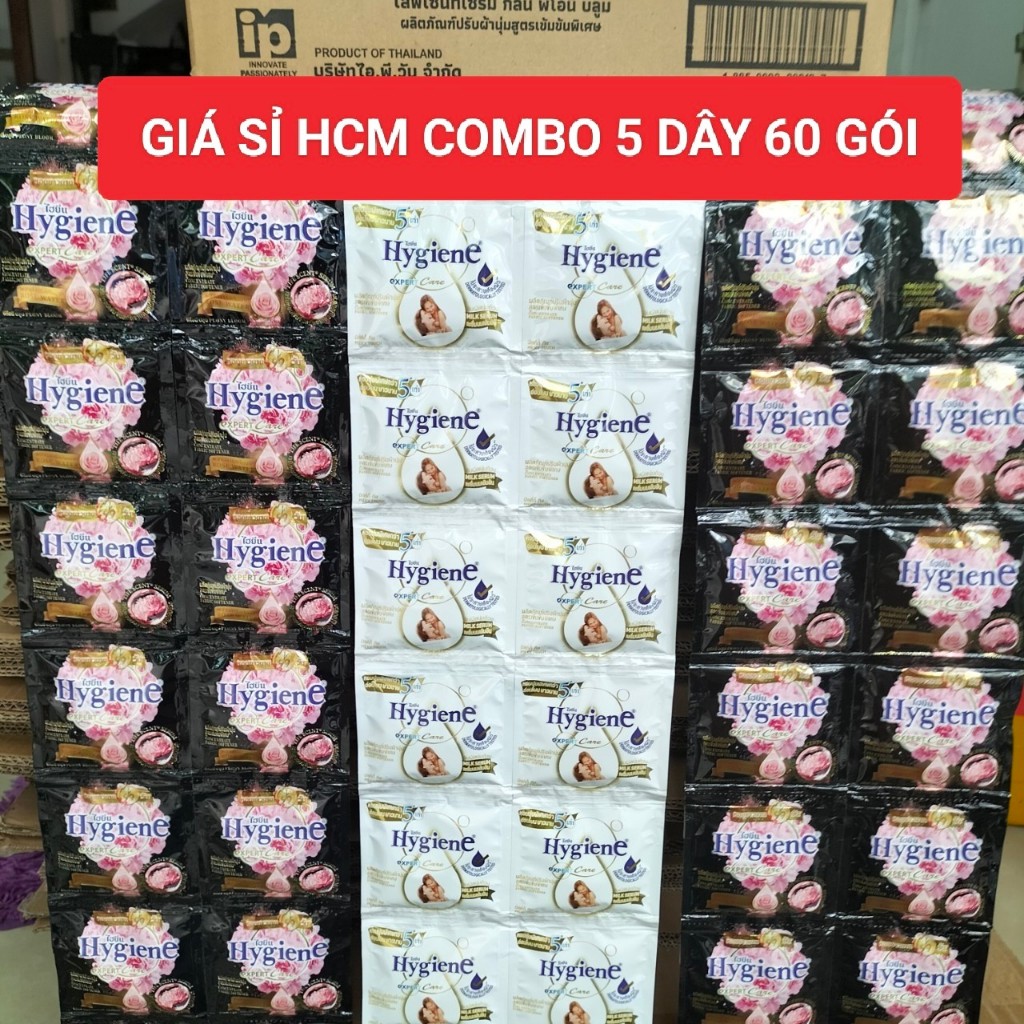 (Giá Sỉ HCM) ComBo 5 Dây 60 Gói Nước Xả Vải Hygiene Thái Lan Expert Care Đậm Đặc Dung Tích 20ml