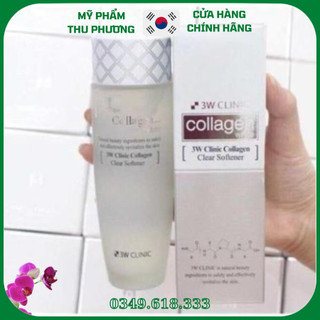 Nước Hoa Hồng Dưỡng Làm Trắng Cấp Ẩm Chống Lão Hóa Da 3W Clinic Collagen White Clear Softener 150ml