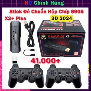Game Stick 4k Đỏ X2Plus Bản S905 HDMI điện tử 4 nút máy chơi game cầm tay không dây