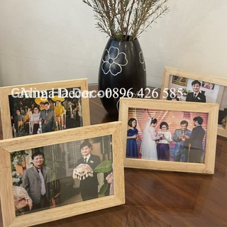 Khung ảnh để bàn gỗ thật trang trí galary đám cưới thôi nôi 13x18 5x7 inch photo picture frame