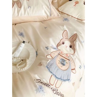 Bộ Chăn Ga Gối Lụa Tencel 100s Thỏ 𝓢𝓽𝓮𝓵𝓵𝓪 𝓛𝓸𝓾