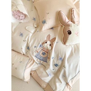 Bộ Chăn Ga Gối Lụa Tencel 100s Thỏ 𝓢𝓽𝓮𝓵𝓵𝓪 𝓛𝓸𝓾