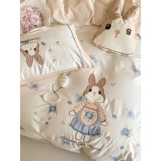 Bộ Chăn Ga Gối Lụa Tencel 100s Thỏ 𝓢𝓽𝓮𝓵𝓵𝓪 𝓛𝓸𝓾