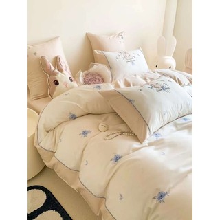 Bộ Chăn Ga Gối Lụa Tencel 100s Thỏ 𝓢𝓽𝓮𝓵𝓵𝓪 𝓛𝓸𝓾