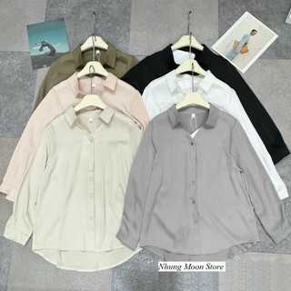 Áo m16 - áo somi lụa trơn dài tay hàng qc