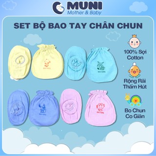 Set Đôi Bao Tay + Bao Chân Chun Cho Bé Sơ Sinh - BTT00590