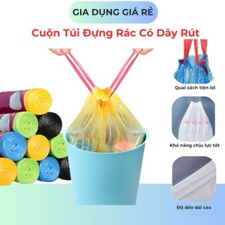 Cuộn túi đựng rác có dây rút tiện lợi