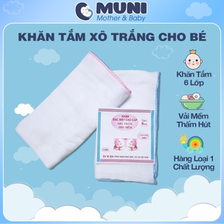 Khăn Tắm Cho Bé, Khăn Sữa Nhật 6 Lớp Vải Xô Mềm Mại Cho Bé Sơ Sinh