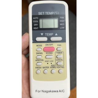 Điều khiển remote điều hòa Nagakawa (phím hồng) -hàng chuẩn loại 1 -bh 3 tháng lỗi đổi mới