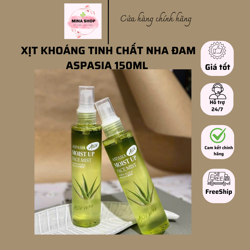 XỊT KHOÁNG TINH CHẤT NHA ĐAM ASPASIA 150ML
