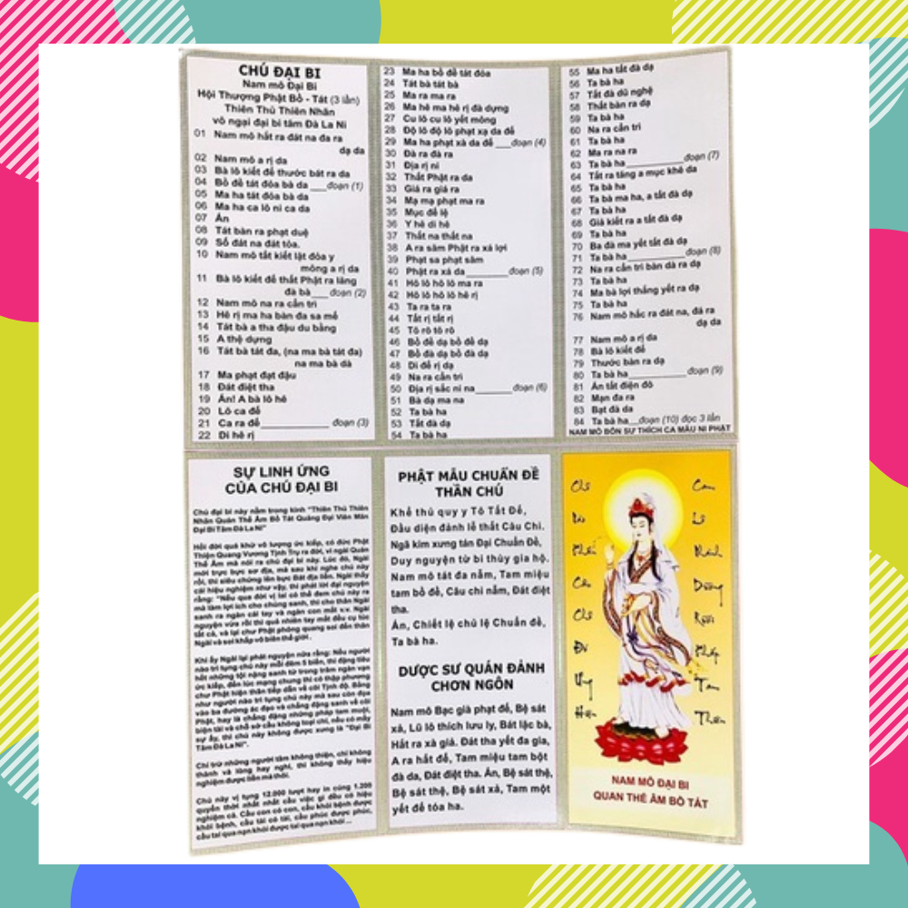 Kinh Chú Đại Bi Tụng Hàng Ngày Dễ Nhìn Dễ Tụng, Tấm Chú Đại Bi bìa cứng chữ to rõ ràng