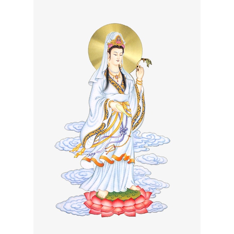 Tấm Hình Quan Âm Bồ Tát kèm Chú Đại Bi chữ to rõ dễ tụng niệm, bìa chống thấm nước - Khổ A5