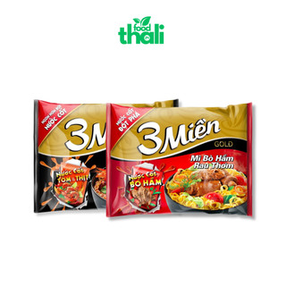 Thùng 30 gói mì 3 Miền Gold Tôm Chua Cay đặc biệt, Bò Rau Thơm đặc biệt
