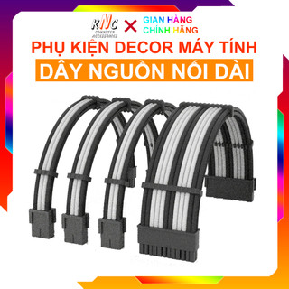 Bộ dây nguồn nối dài bọc dù colorful mod pro trắng đen có kèm lược nẹp cố định - hàng fullbox