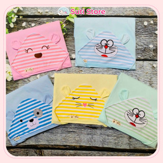 Ủ choàng cotton có mũ hình thú cho bé sơ sinh
