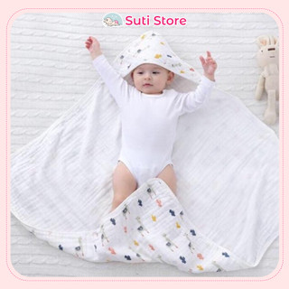 Ủ xô sợi tre có mũ dùng mùa hè, mùa thu cho bé sơ sinh