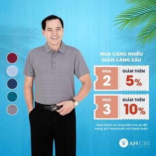 Áo polo nam trung niên ANCHI chất liệu cotton co giãn làm quà tặng cha - ACPLLANH2024