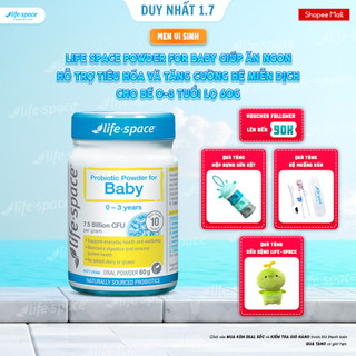 Men vi sinh Life Space Powder For Baby giúp ăn ngon, hỗ trợ tiêu hóa và tăng cường hệ miễn dịch cho bé 0-3 tuổi lọ 60g