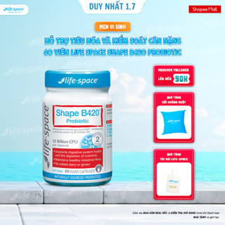 Men vi sinh hỗ trợ tiêu hóa và kiểm soát cân nặng 60 viên Life Space Shape B420 Probiotic