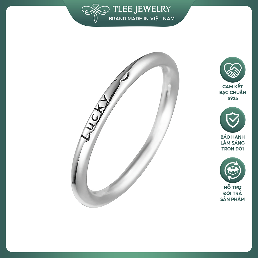 Nhẫn bạc bản bo tròn khắc chữ TLEE JEWELRY A0307